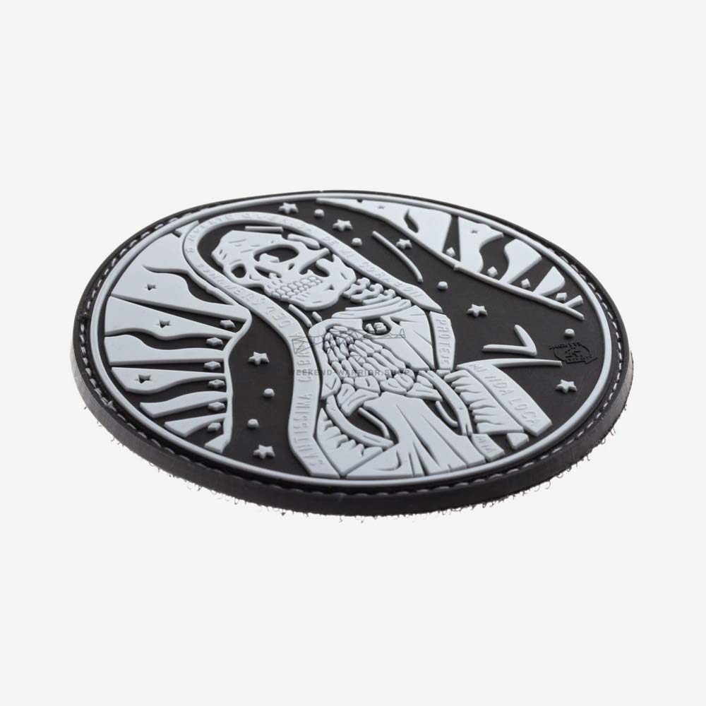 Patch Santa Muerte Black White