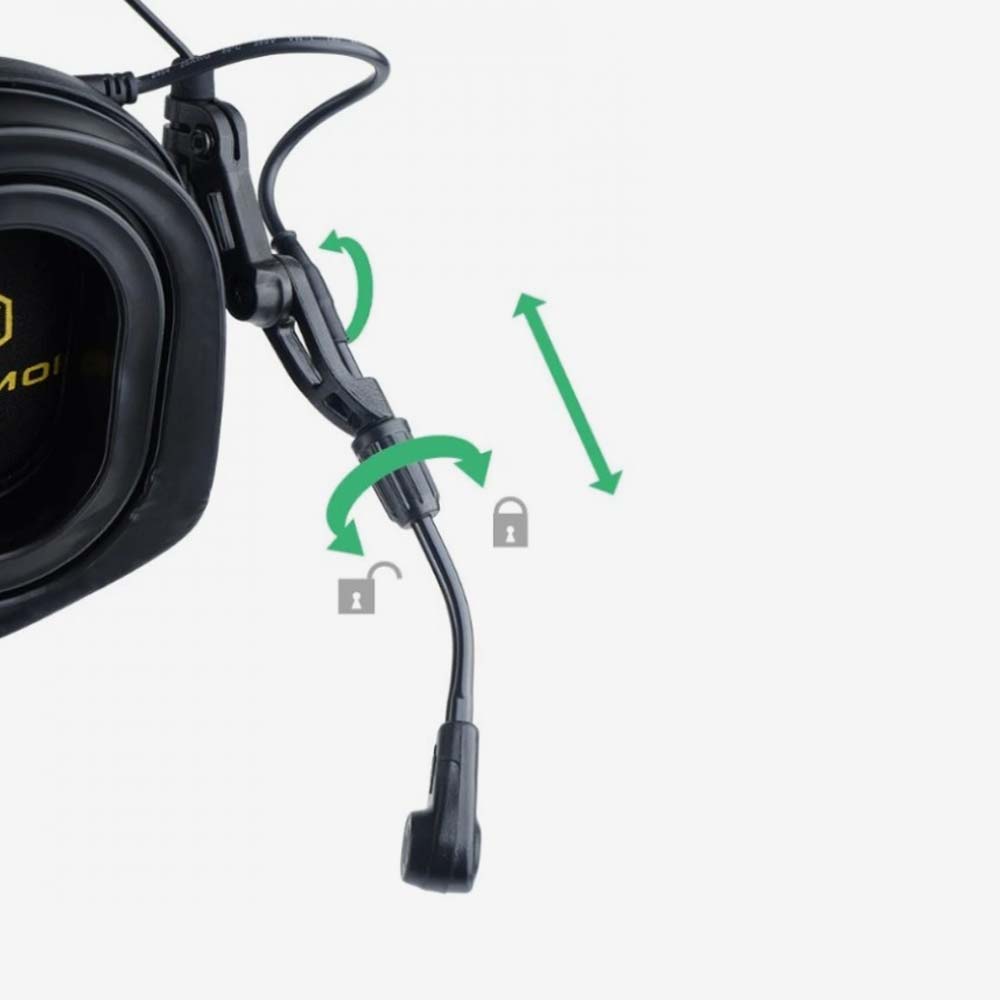 Earmor M32H Plus activer Gehörschutz/Headset für Helme mit ARC Rail